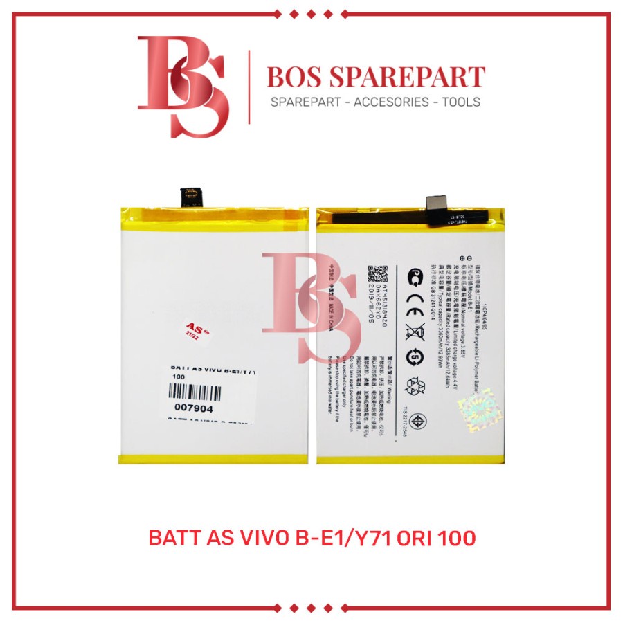 BATTERY AS VIVO B - E1 / Y71 ORI 100 / BATERAI / BATRE