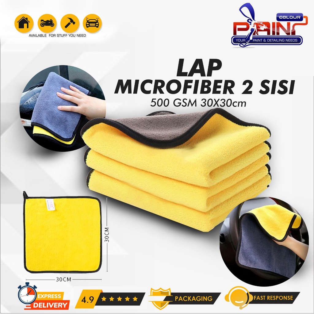 KAIN LAP DETAILING MICROFIBER 500 GSM 30 X 30 SUPER HIGH GRADE HALUS