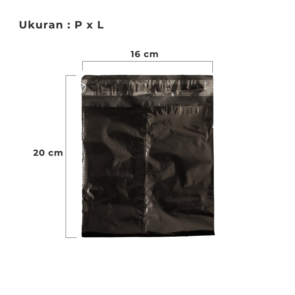 

Plastik polymailer 16 x 20 Hitam packaging Kantong Amplop isi 100 pcs