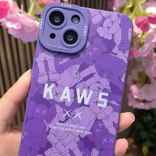 Case Motif Beruang Ungu Untuk iPhone 14 14pro 14Plus 14prm 13 13pro 13pro 13prm 11 7Plus 8Plus Xr XS 12pro Max