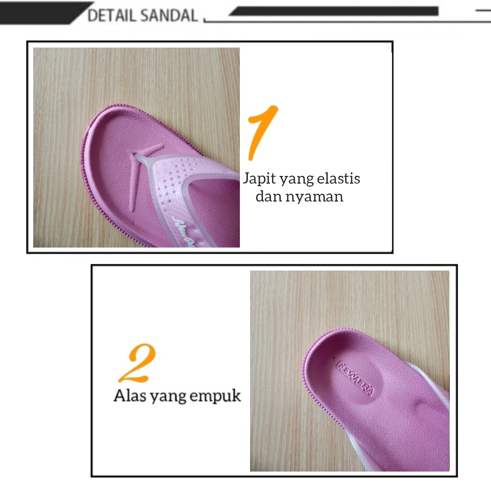 gof NEW ERA LB-E 90091 Sandal Karet Wanita Nyaman Empuk Tidak Licin Sandal Karet Model Terbaru