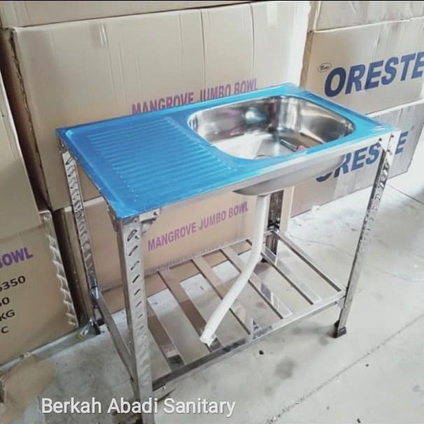 Bak Cuci Piring - Kictchen Sink Kaki Meja Rak Portable 1 Lubang