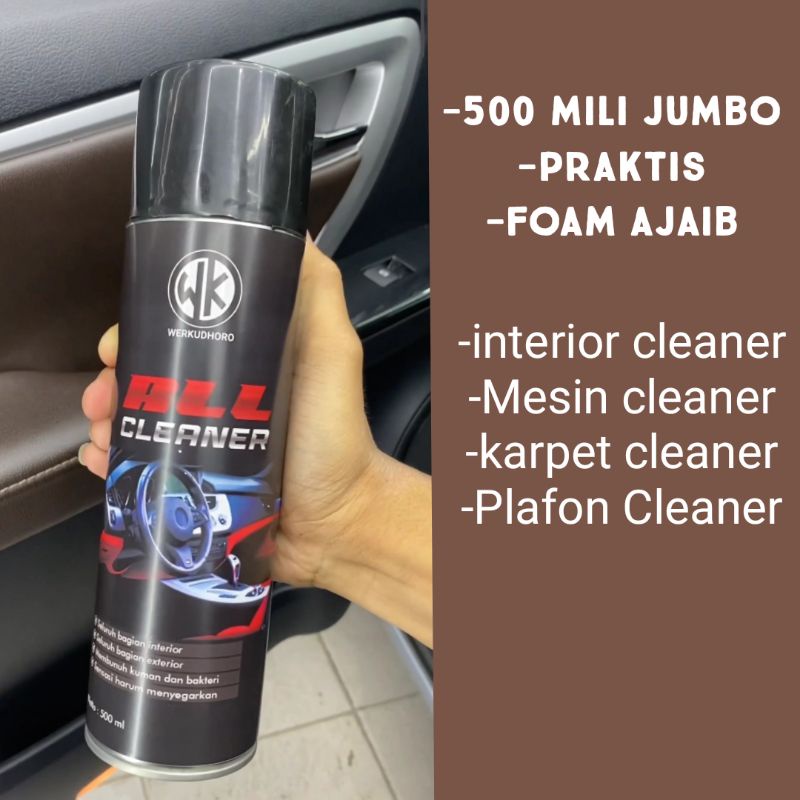 Pembersih interior mobil foam 500 mili /jok kulit/bludru/plafon mobil/karpet