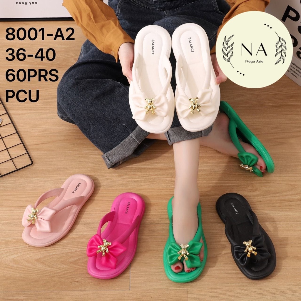 Sandal Jepit perempuan dewasa Karet Jelly Import Balance 8001-A2 (36-40) Sandal jepit wanita Anti Slip terlaris