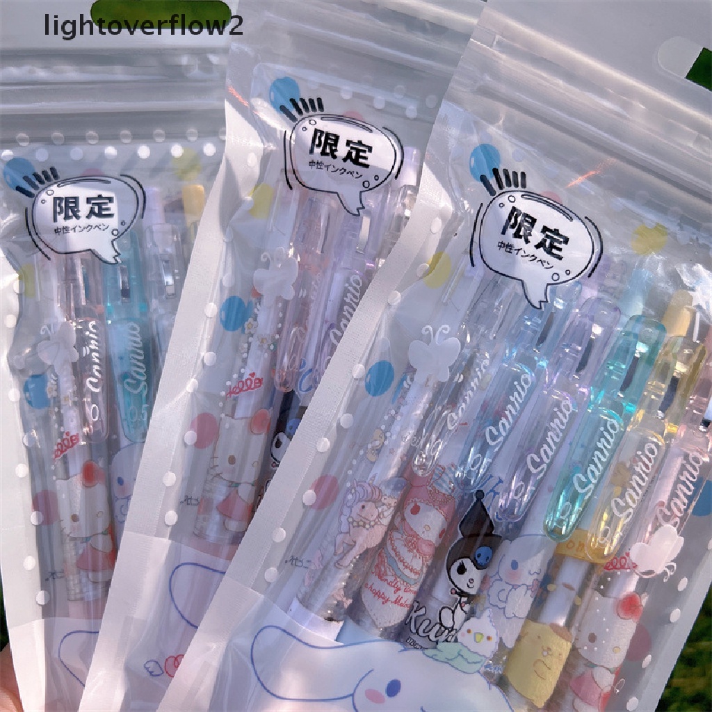 (lightoverflow2) 1 / 6Pcs Pulpen Gel 0.5MM Motif Anime Untuk Stationery Anak Perempuan / Hadiah