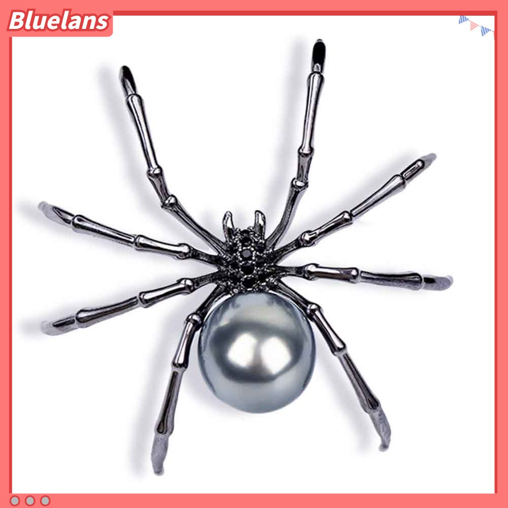 Bluelans Fashion Women Rhinestone Faux Pearl Spider Brooch Pin Corsage Lapel Jewelry Gift