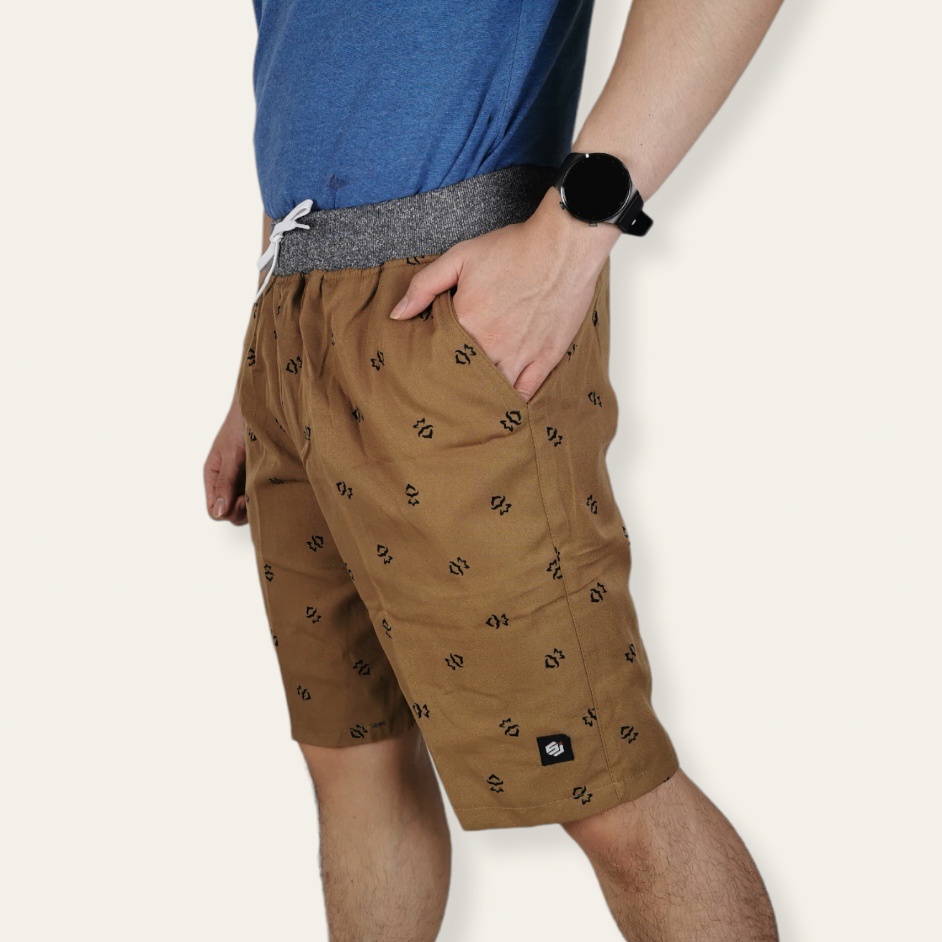 Celana Pendek Pria Dewasa Motif Chino Short Pants Cowok Rib Kekinian