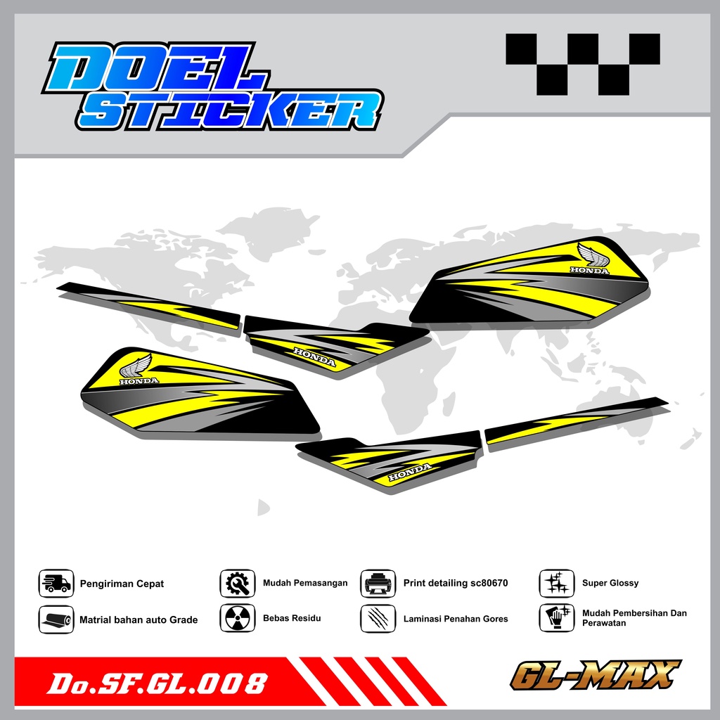 Sticker Striping GL PRO , MAX List Variasi Hologram pelangi,Crome Doel 008