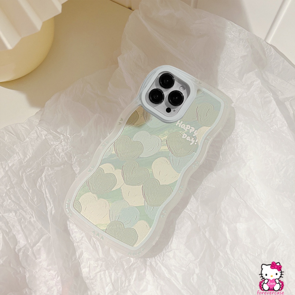 Soft Case Motif Lukisan Minyak Hati Hijau Untuk OPPO A15 A16 A53 A74 A76 A9 A5 A31 A33 2020 A54 A57 A55 A16K A96 A95 A12 A5s A7 A16E A15 A12 A5s A2 A3s