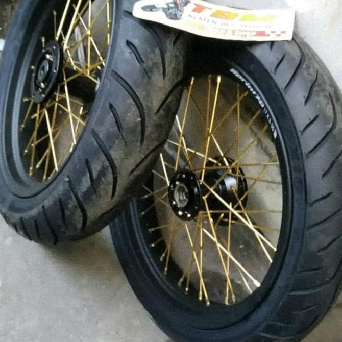 Silahkan Order] Paket Wheelset Supermoto VELG ROSSI ban Maxxis KLX Dtracker