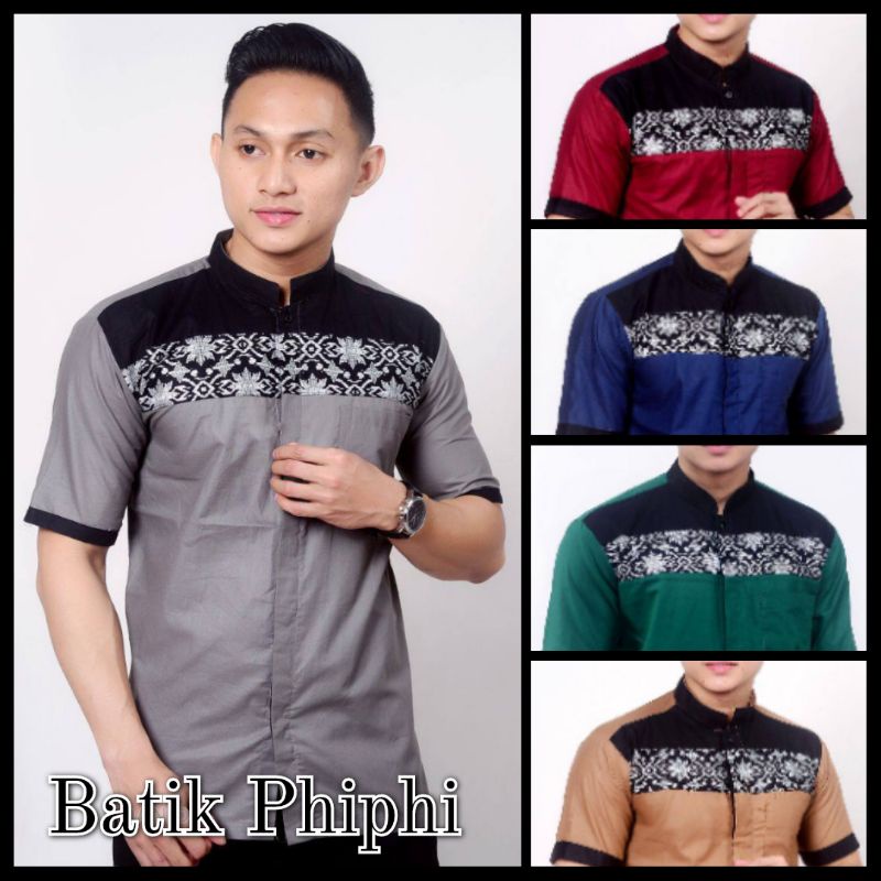 Koko Bordir Kombinasi Batik Lengan Pendek Terlaris Size M, L, XL #4 ( ORIGINAL )