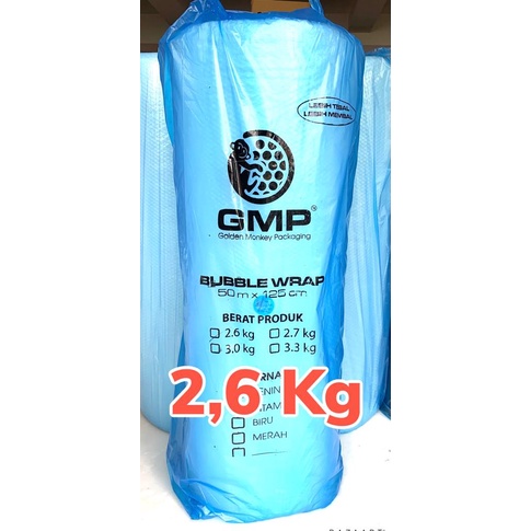 

Bubble Wrap Merk GMP 2,6 KG x 50 MTR x 1,25 MTR