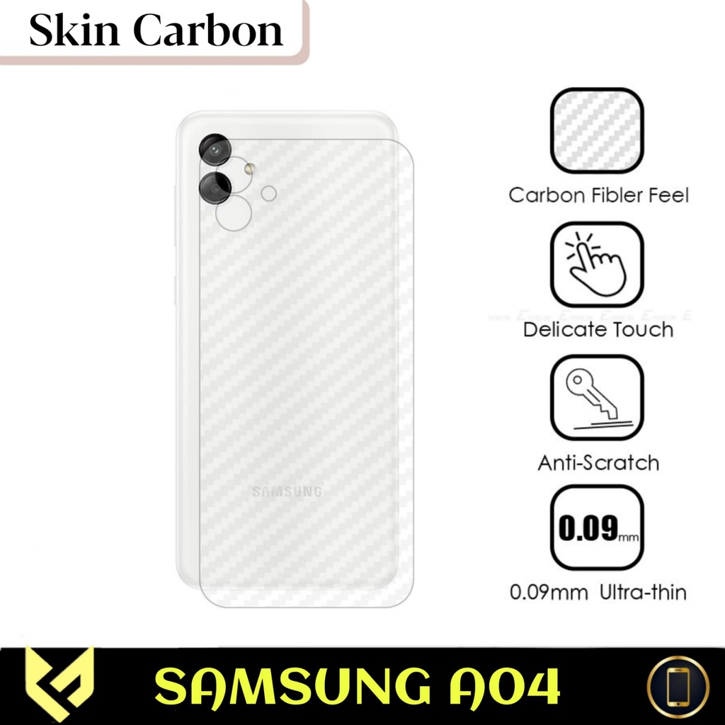 Promo Garskin Carbon SAMSUNG A04 PLUS Anti Gores pelindung body belakang handphone anti jamur