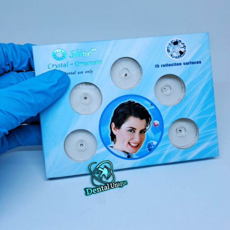 Diamond Shine Putih Kristal Mengkilap  Original Model Round Skyce Kristal Gigi Motif Bulat