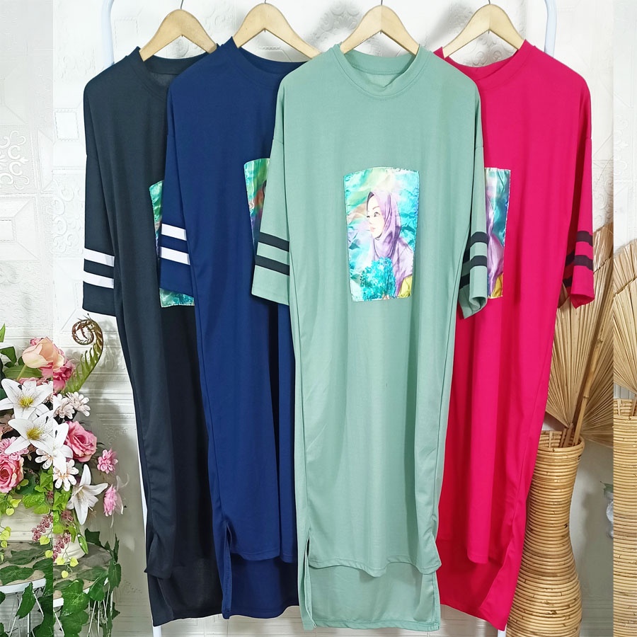 CARLINA CLOTH LONG TUNIK JUMBO WANITA SALEHA CANTIK DRESS OVERSIZE FASHION PEREMPUAN