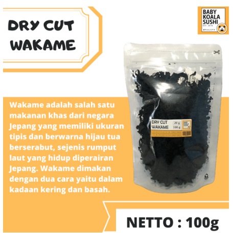 

DRY WAKAME Rumput Laut Kering 100 g │ Dried Cut Wakame Import for Miso Sup Ramen Udon