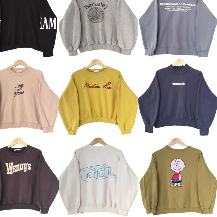 Recomended SWEATER CREWNECK OVERSIZE| SWEATER OVERSIZE | TANGAN BALON | CREWNECK OVERSIZE