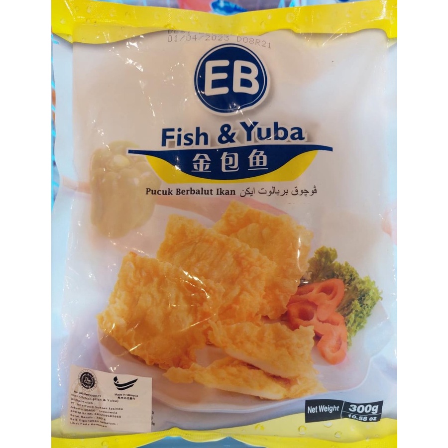 EB Fish and Yuba 300 gr Ikan dan Kulit Tahu Impor Seafood Pucuk Berbalut Ikan/Ikan Olahan Frozen Food