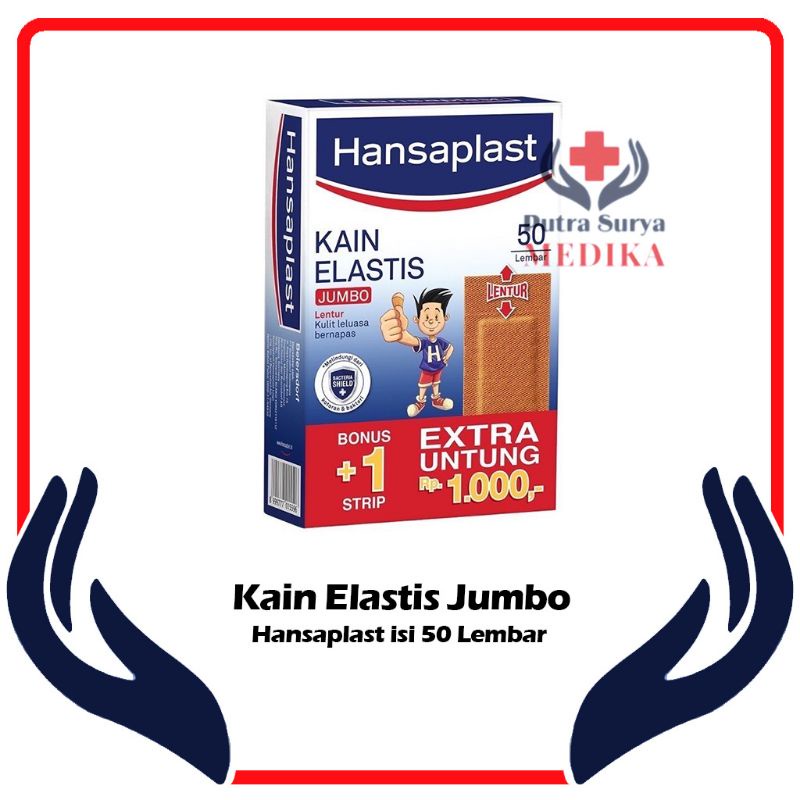 Hansaplast Plester Kain Elastis Jumbo isi 50's