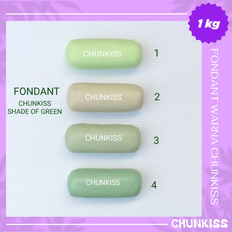 FONDANT WARNA 1KG  SHADE OF GREEN - HALAL SIAP PAKAI