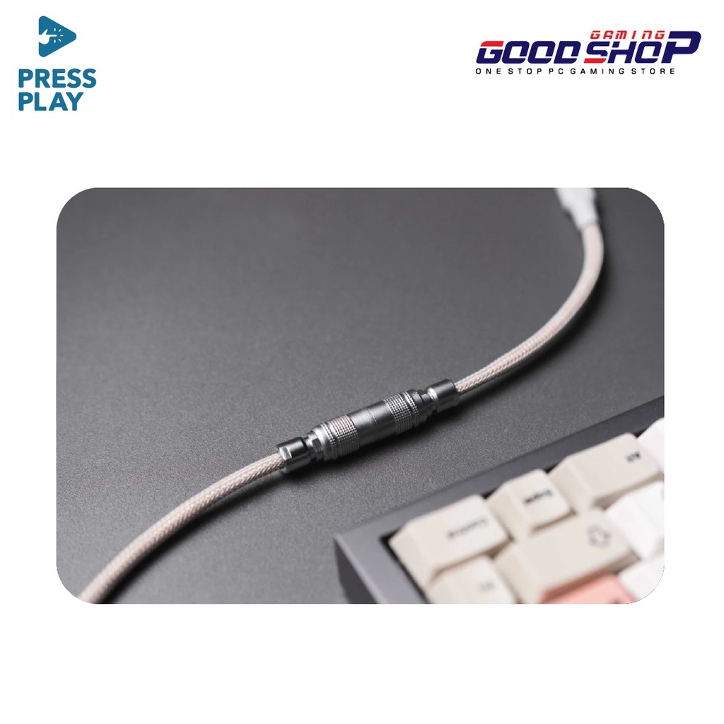 Type C YC8 Aviator Keyboard Cable Double Sleeved Techflex - NUDE