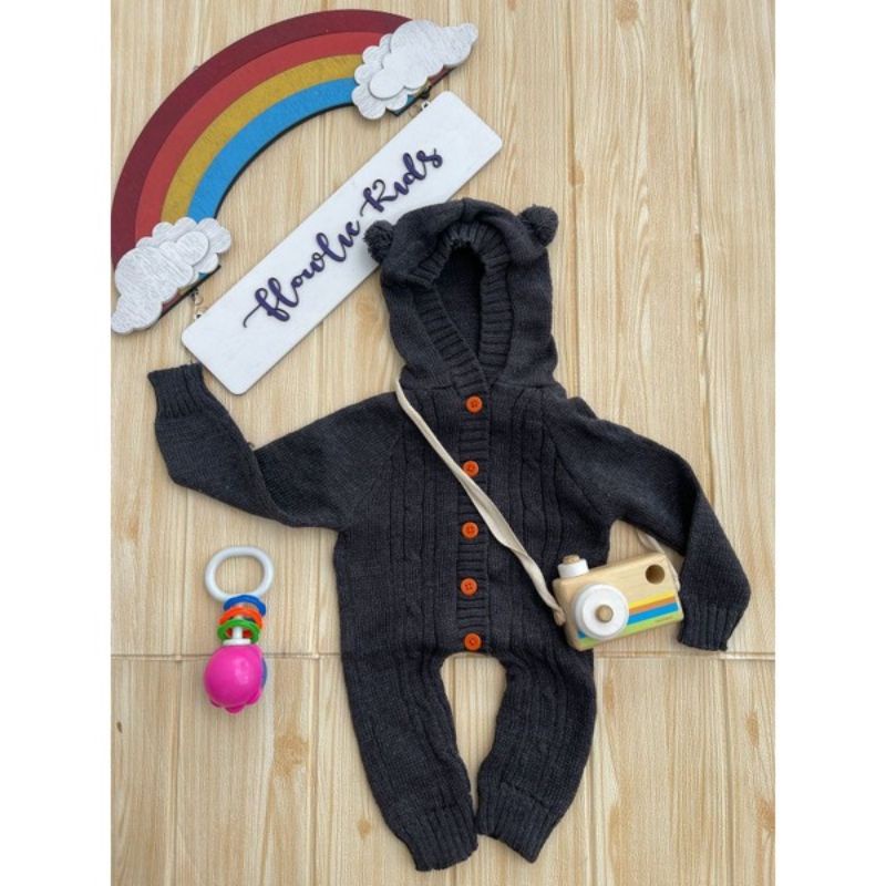 Jumper Cable Rajut Halus Tebal Lembut Jumpsuit Cable Untuk bayi 0-8 bln baju kodok anak tebal