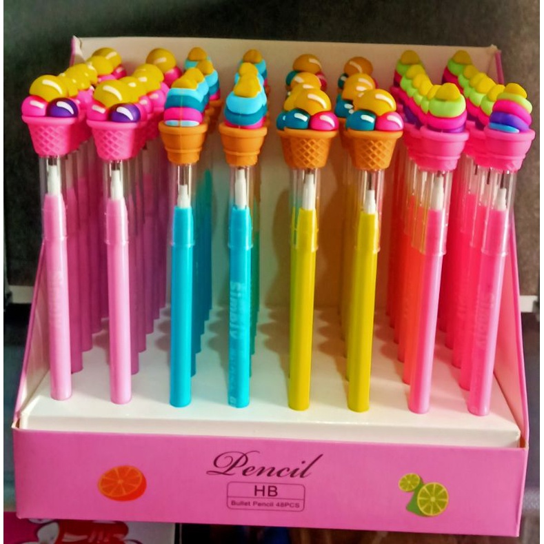 

Pensil Bensia motif ice cream / Pensil sambung susun / Pensil Karakter ice cream / Pensil Fancy