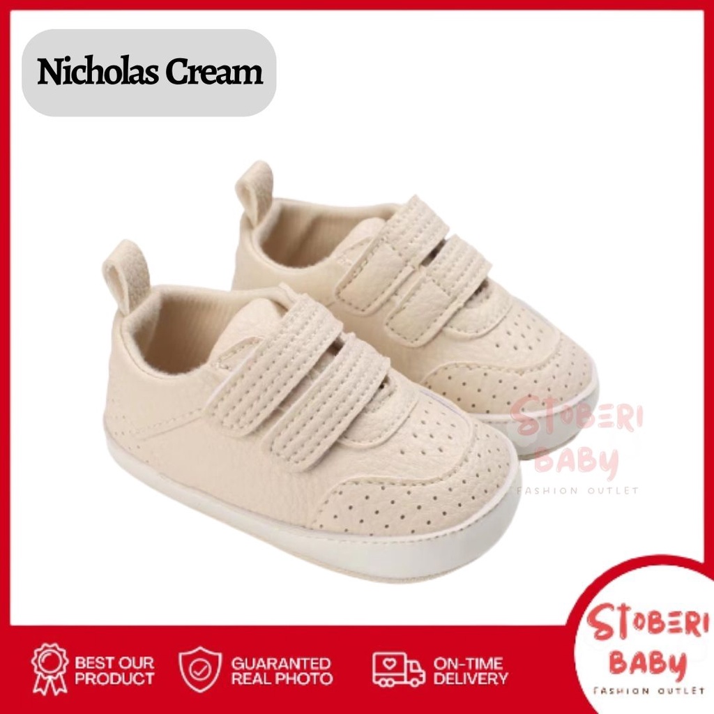 stoberi baby - PREWALKER Sepatu Anak Bayi Baby Shoes Sandal Casual Socks Anti Slip Bahan Import / NICHOLAS