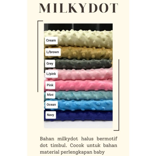 Kain Minky Dot bahan selimut premium halus &amp; lembut cocok untuk bayi 1meter lebar 160cm