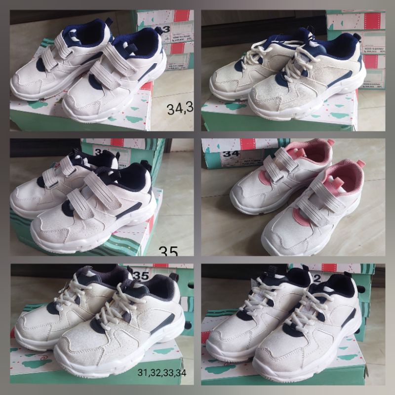 Sepatu Sneakers Putih Anak Branded Original Matahari Putih White Navy