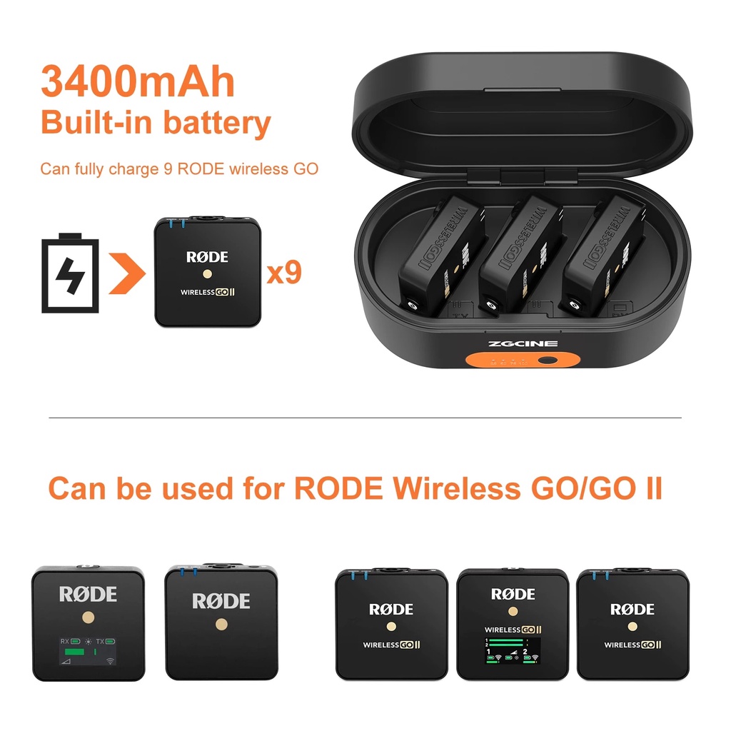 Rode Wireless GO II 2-Person Compact Digital Wireless Microphone System/Recorder (2.4 GHz, Black)