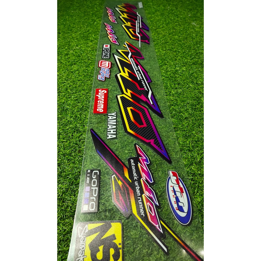 Striping Transparan Mio Sporty List Variasi Sticker merah item kuning