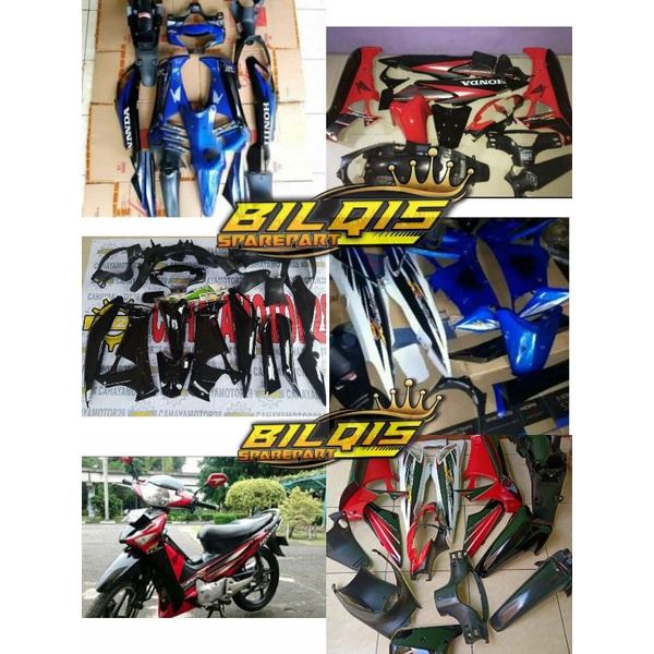 COVER full set body halus kasar supra x 125 lama old tahun 2005-2006 warna merah hitam biru silver p