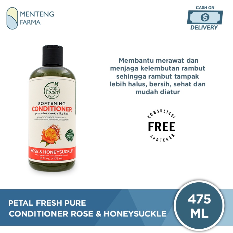 Petal Fresh Pure Conditioner Rose &amp; Honeysuckle 475 mL - Membuat Rambut Halus Berkilau