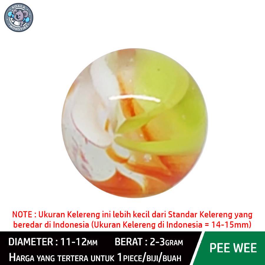 PEE WEE Kelereng Gundu Cat Eyes Type 02 Marble Balap Mata Kucing