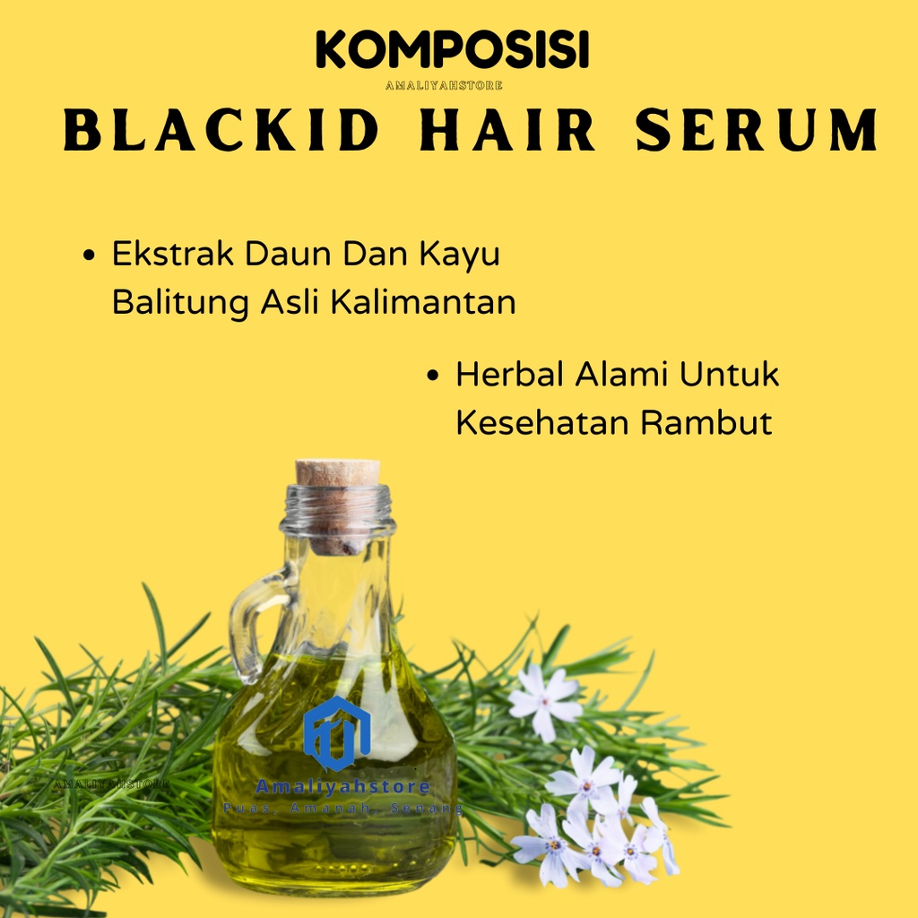 Serum Rambut Rontok Parah  Pemanjang Rambut Serum Penghitam Rambut Pria Dan Wanita Anti Rontok Dan Penghilang Uban Cepat Permanen 100ml Blackid Hair Serum Premium Original Bpom