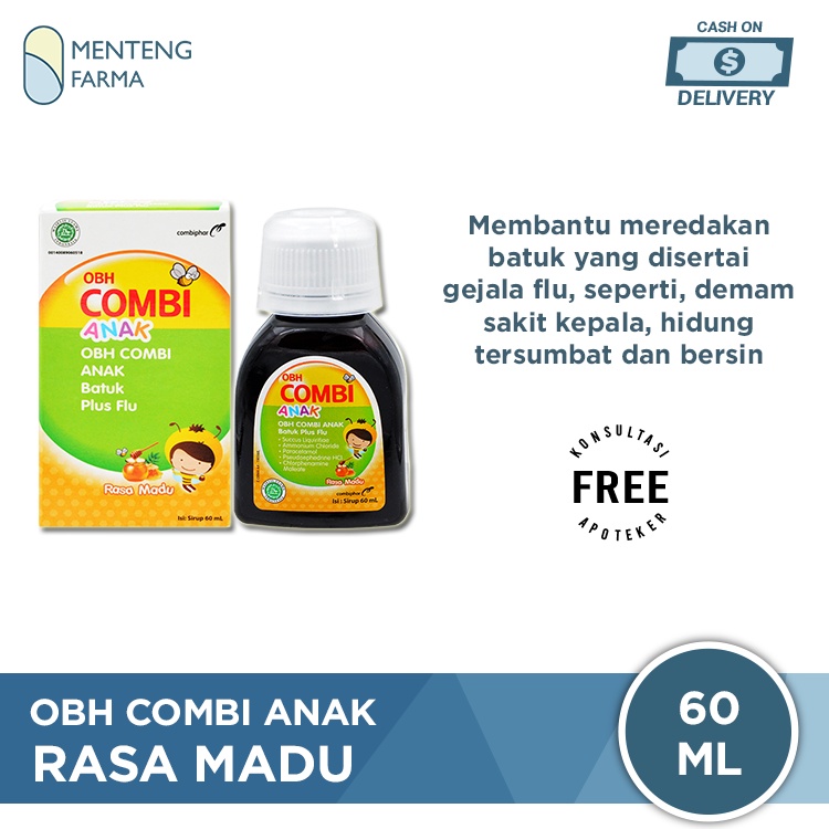 OBH Combi Anak Batuk Plus Flu Madu 60 mL - Sirup Obat Batuk Flu Anak