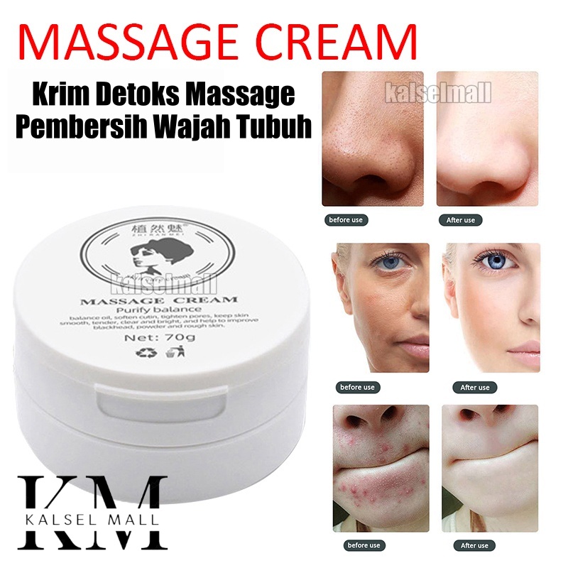 Krim Detoks Detox Cream Purifying Krem Untuk Alat Detoks Face Massage Wajah Tubuh Kulit Detoksifikasi Muka Salon Detok Pemutih Pencerah Wajah Penghilang Deep Cleansing Jerawat Komedo Flek Hitam OC16