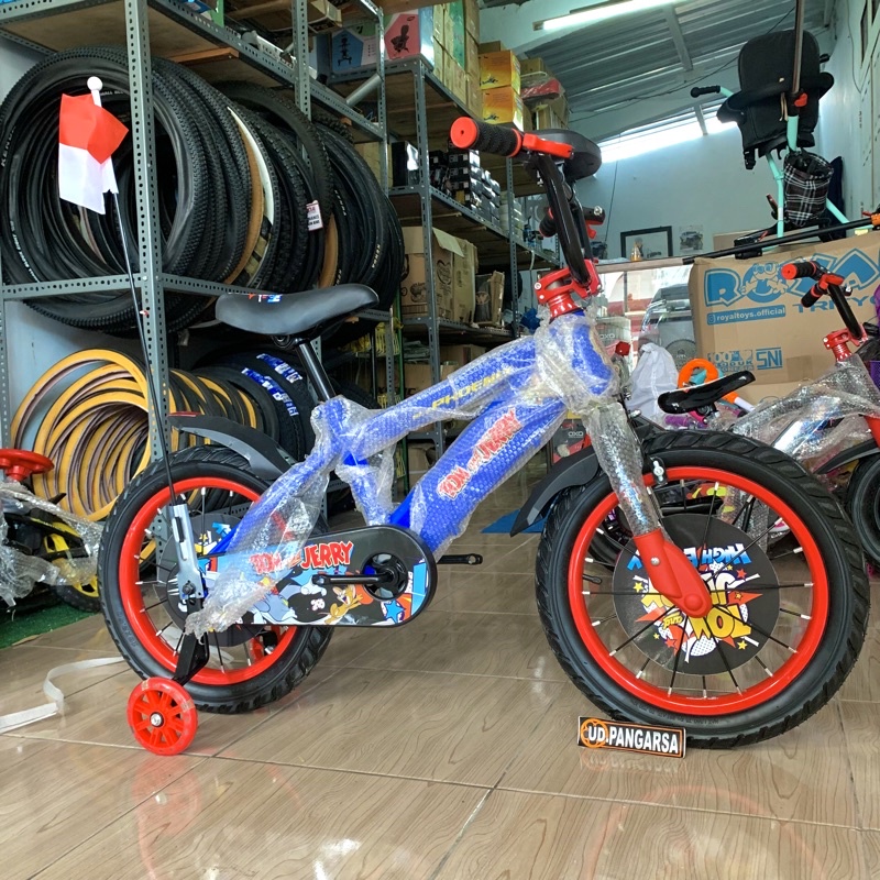 sepeda anak bmx 16 inch new PHOENIX np- 2203-2 ban 2.50 rangka besi bmx roda samping ban besar jumbo