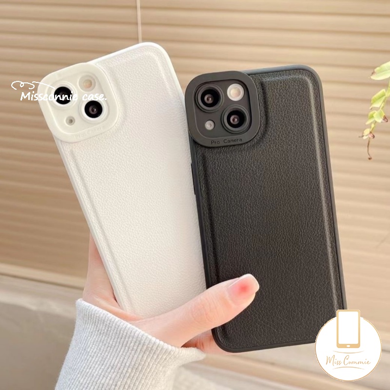 Soft Case Bahan Kulit Imitasi Matte Untuk iPhone 11 Pro MAX 7Plus 8Plus XR 12 13 14 Pro MAX X XS MAX SE 2020