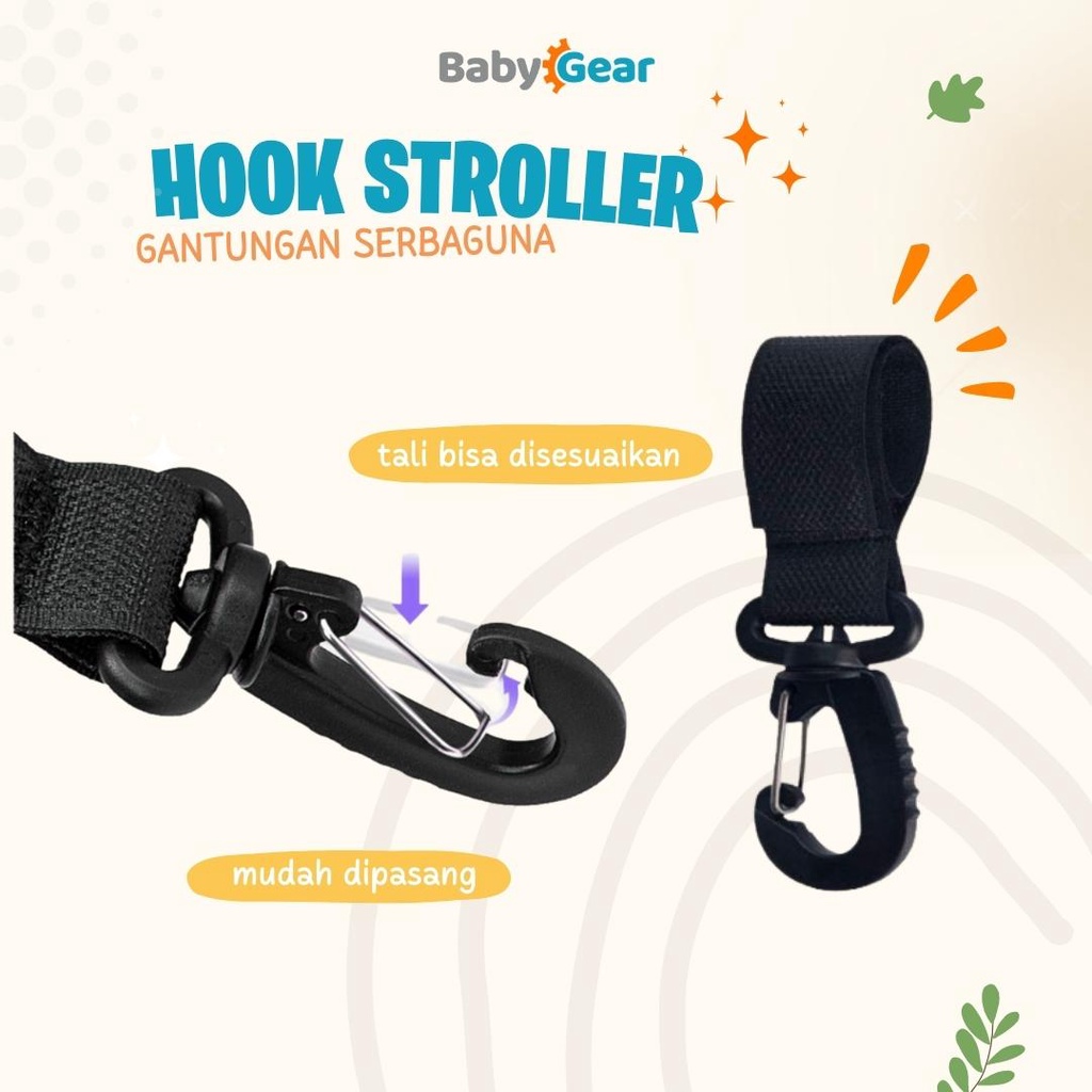Gantungan Stroller Hook Stroller Klip Pengait Tas Belanja Universal Untuk Stroller Bayi