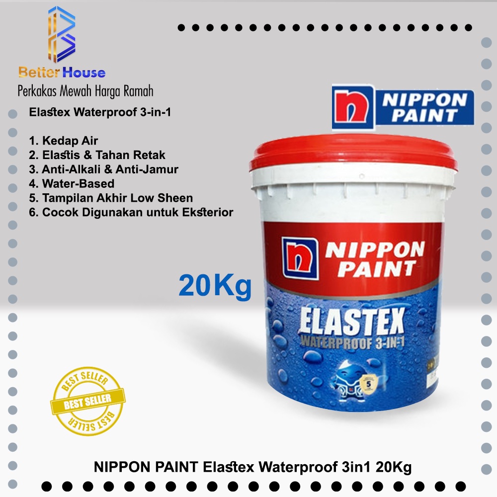 Elastex Waterproof 3in1 Cat Tembok Anti Bocor 20Kg Nippon Paint