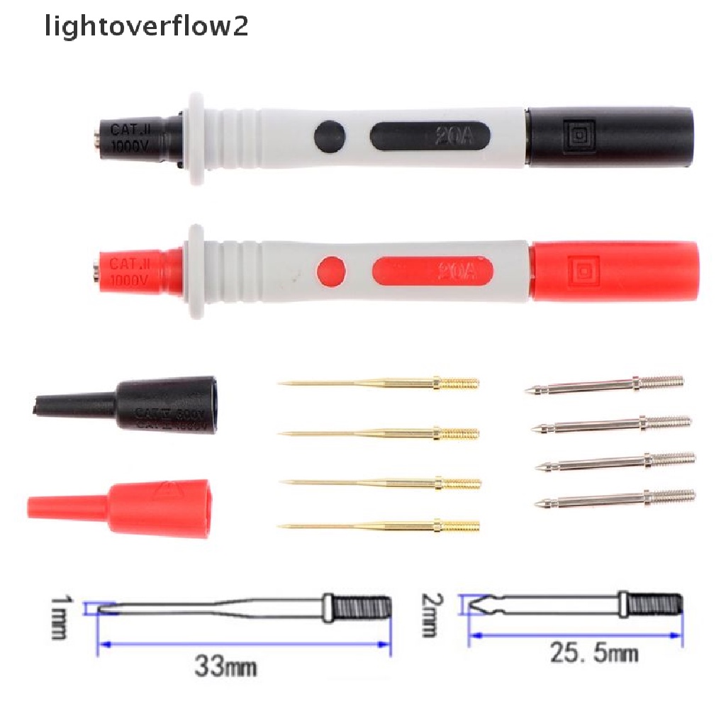 (lightoverflow2) 2pcs / Set Test pen Multi Fungsi Untuk Multimeter