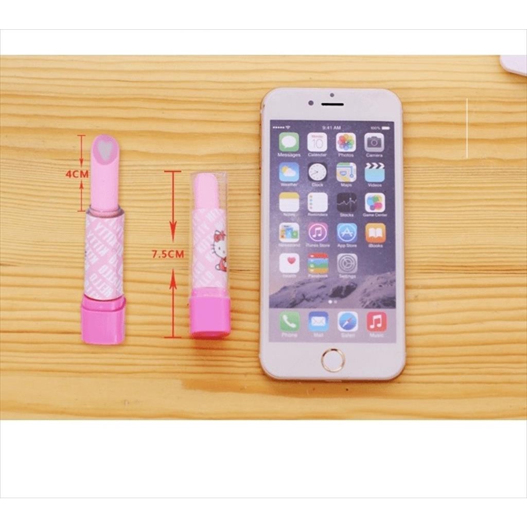 YA 916. Penghapus Pensil Karakter Lipstik Stip Lipstick Eraser Pen Alat Tulis Sekolah Lucu