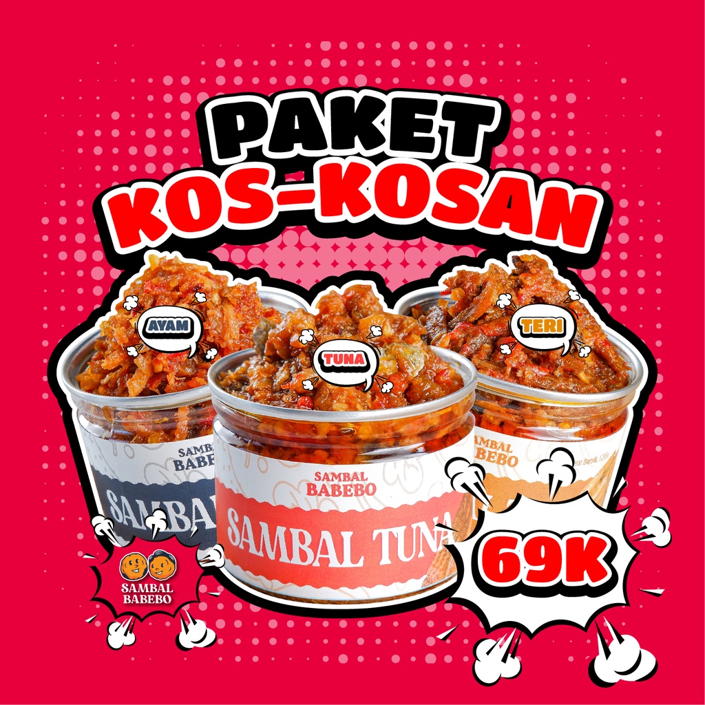 

SAMBAL BABEBO/PAKET KOS-KOSAN/SAMBAL AYAM/SAMBAL TUNA/SAMBAL TERI