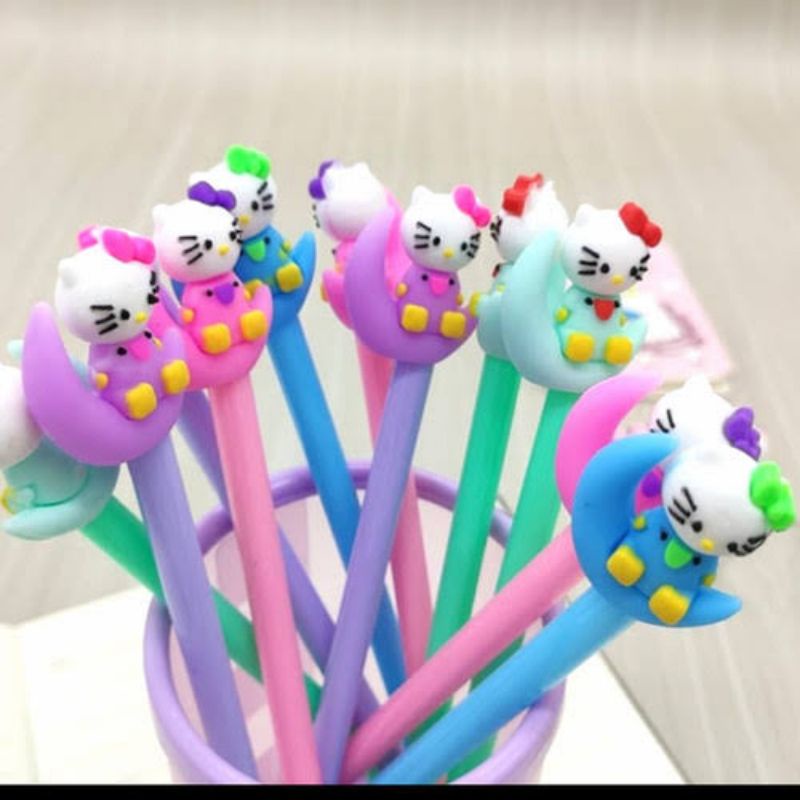 

♥️ Pulpen / Bolpen / Bolpoin Karakter Hello Kitty Bulan / Moon Lucu Imut ♥️