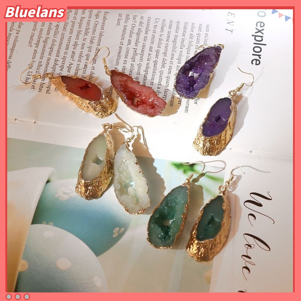 Anting Kait Gantung Desain Batu Irregular Hollow Out Untuk Wanita