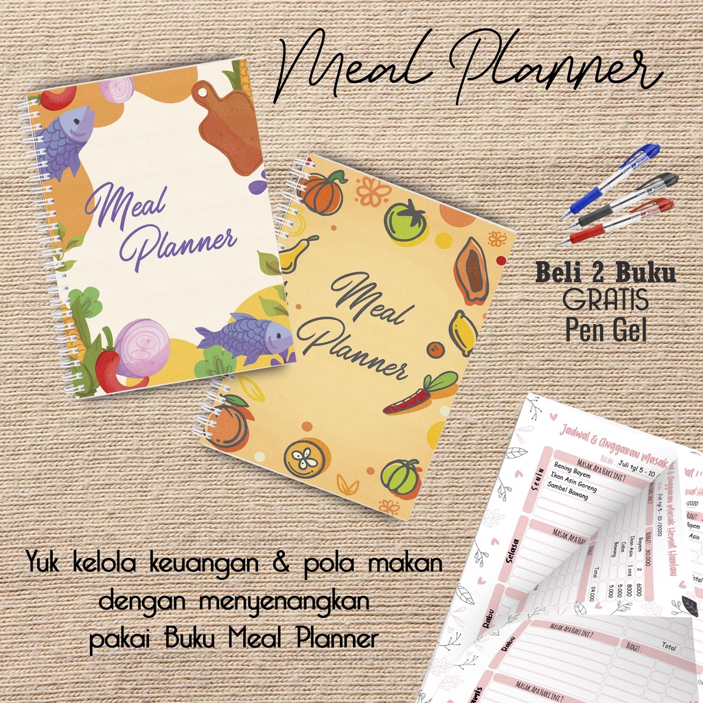 

Hanabi Meal Planner / Jadwal Menu Hemat Harian Beli 2 Buku Gratis Pen Gel Kode MP13