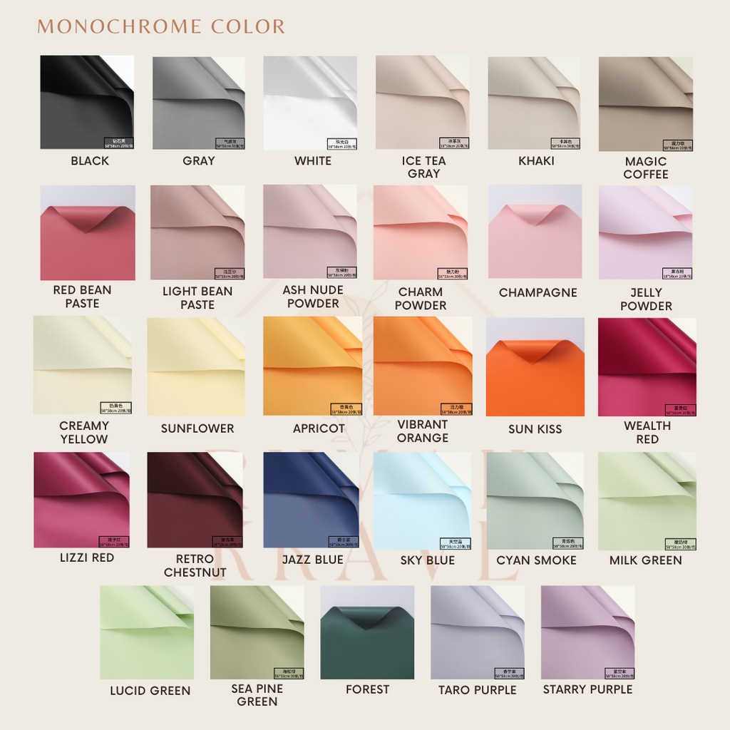 

RUMAH KRAVE - Full Color Polos Cellophane Wrapping Paper Kertas Bunga