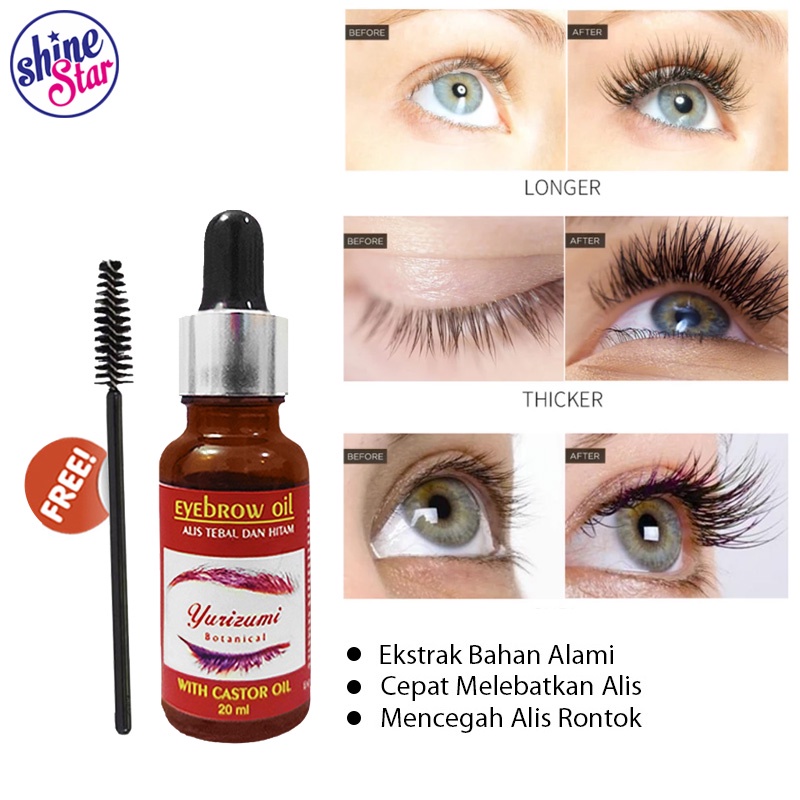 SHINE STAR - ORIGINAL 100% YURIZUMI SERUM EYELASH EYEBROW OIL HERBAL- Serum Minyak Ampuh Menumbuhkan ALIS MATA dan Melebatkan BULU MATA